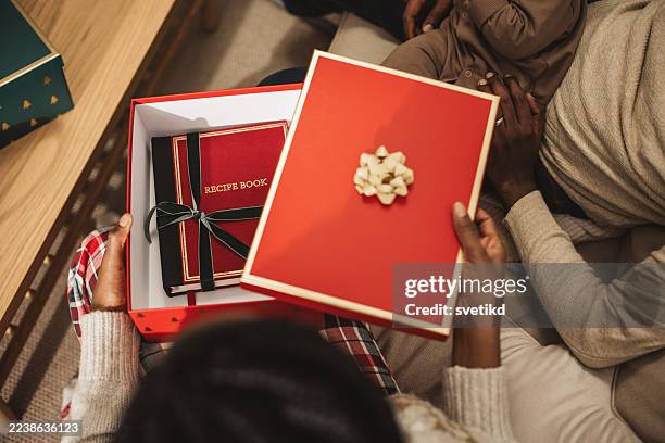 christmas is time for presents - cookbook stock pictures, royalty-free photos & images