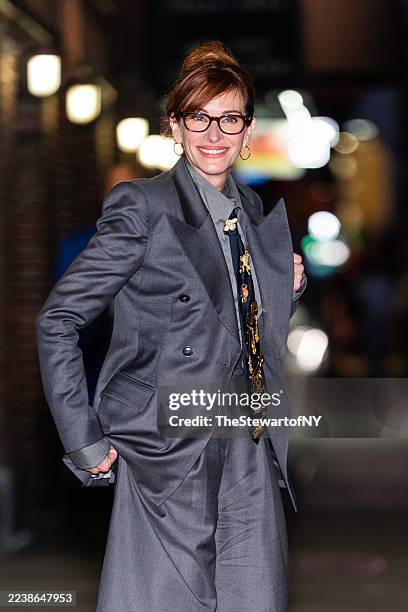 Julia Roberts is seen in Midtown on October 01, 2025 in New York City.