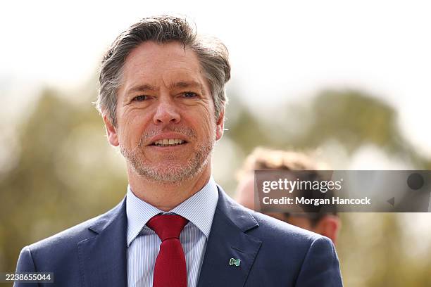 Nicholas Reece, Lord Mayor of Melbourne speaks to media during an announcement celebrating 50 days until the first test in the 2025/26 Ashes Series...