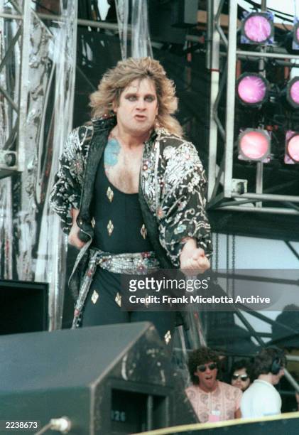 Ozzy Osbourne performs for a sold out crowd at the Live Aid concert at JFK Stadium in Philadelphia, Pennsylvania, July 13, 1985. Photo by Frank...