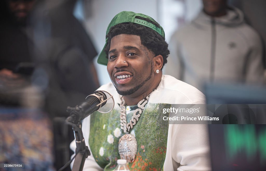 Lucci Rapper Pink Rapper YFN Lucci visits the Ferrari and BT Show on 96.1 The Beat at ...