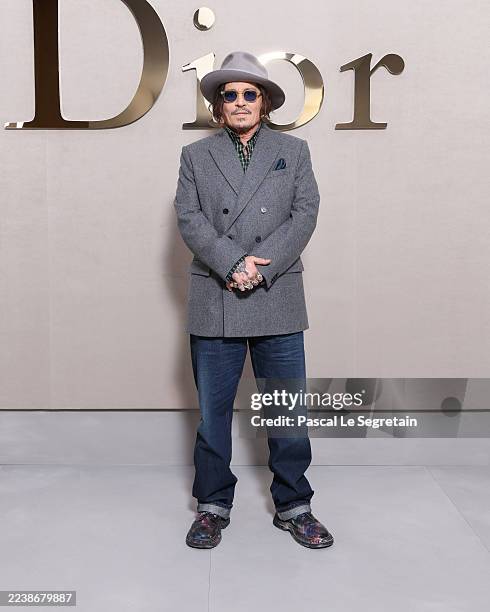 Johnny Depp attends the Christian Dior Womenswear Spring/Summer 2026 show as part of Paris Fashion Week on October 01, 2025 in Paris, France.