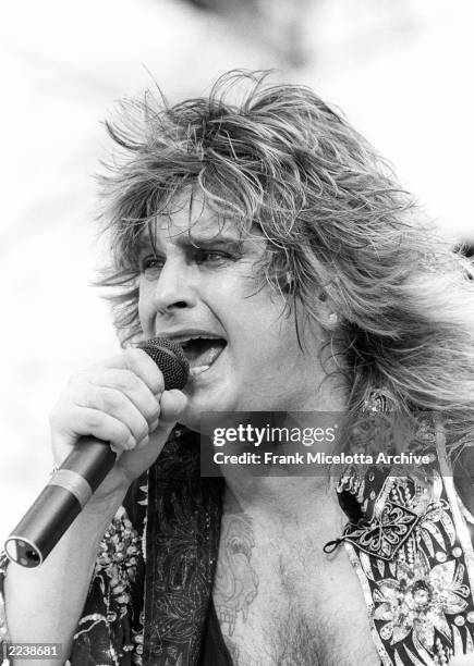 Ozzy Osbourne performs for a sold out crowd at the Live Aid concert at JFK Stadium in Philadelphia, Pennsylvania, July 13, 1985. Photo by Frank...