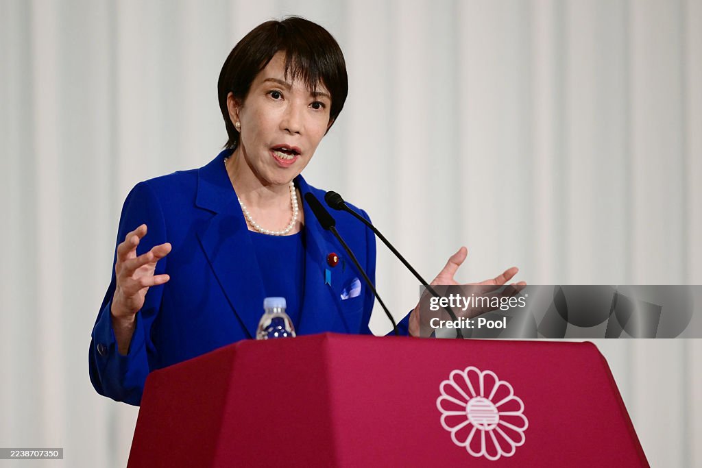 Japan's LDP's New President Holds Press Conference