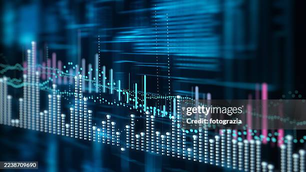 futuristic data analytics visualization - progress graph stock pictures, royalty-free photos & images