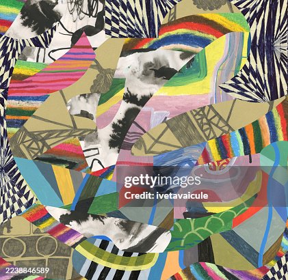 Abstract shapes and patterns. Collage Abstract shapes and patterns. Collage