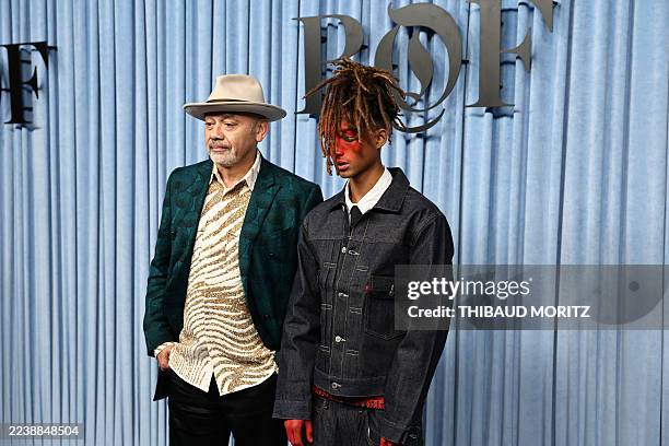 French fashion designer Christian Louboutin and US actor and rapper Jaden Smith pose upon arrival for The BoF 500 Gala at the Shangri-La Hotel in...