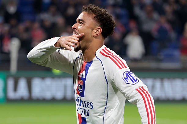 Ruben Kluivert of Lyon celebrates his goal during the UEFA Europa League 2025/26 League Phase MD2 football match between Olympique Lyonnais and FC...