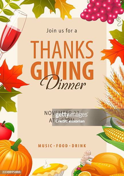 thanksgiving dinner - stuffed turkey stock illustrations