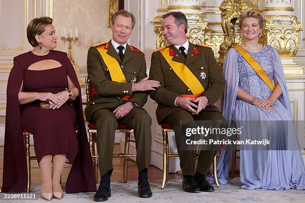 Grand Duchess Maria Teresa of Luxembourg, Grand Duke Henri of Luxembourg, Prince Guillaume Jean Joseph Marie of Luxembourg and Princess Stéphanie de...