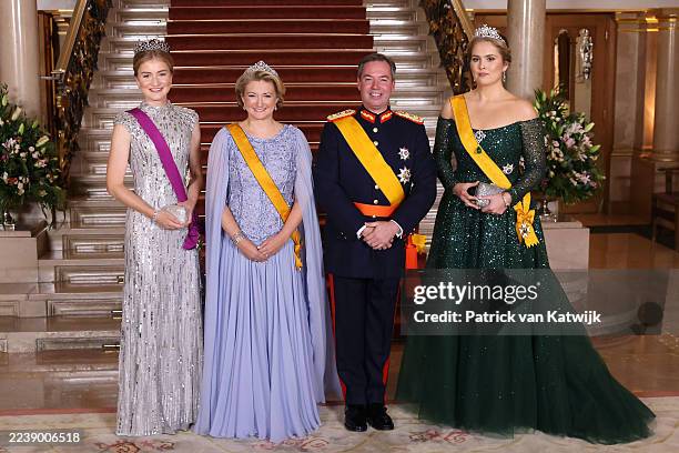 Princess Elisabeth of Belgium, Grand Duchess Stéphanie de Lannoy of Luxembourg, Grand Duke Guillaume Jean Joseph Marie of Luxembourg and Princess...