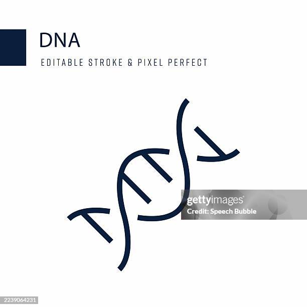 stockillustraties, clipart, cartoons en iconen met dna line icon. editable stroke vector icon. - dna