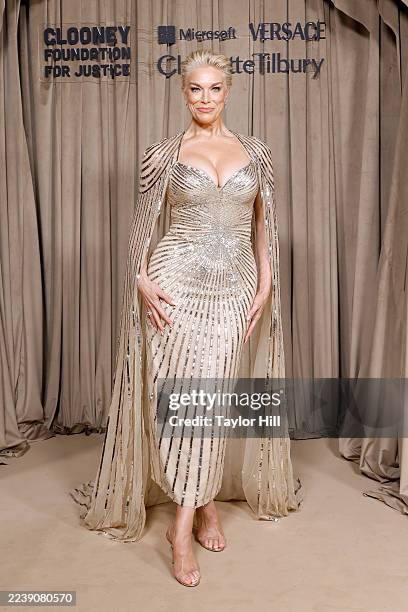 Hannah Waddingham attends the Clooney Foundation For Justice's The Albies at The Natural History Museum on October 03, 2025 in London, England.