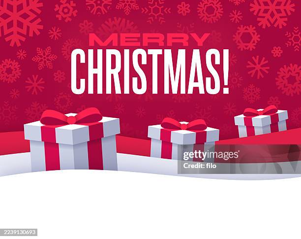 merry christmas gift presents message wave abstract background - receiving present stock illustrations