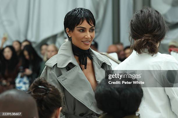 Kim Kardashian attends the Maison Margiela Womenswear Spring/Summer 2026 show as part of Paris Fashion Week on October 04, 2025 in Paris, France.
