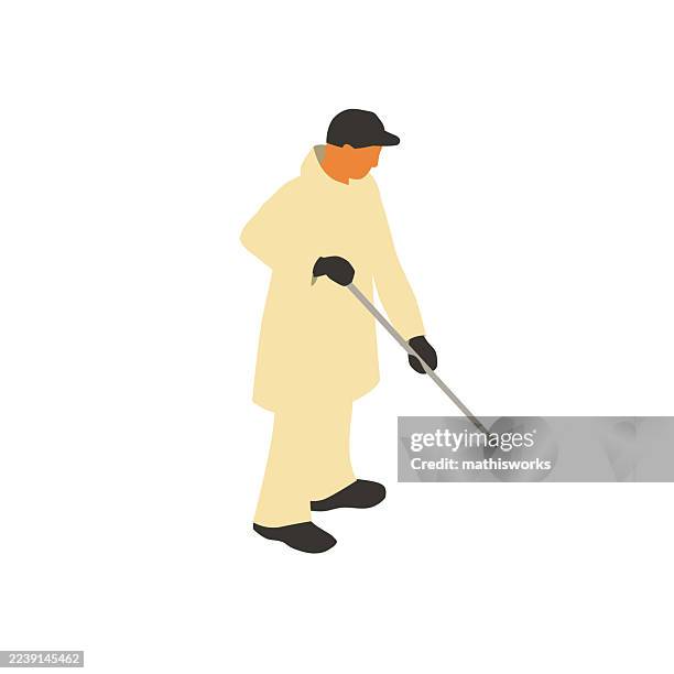 man in ppe with power washer - high pressure cleaning stock illustrations