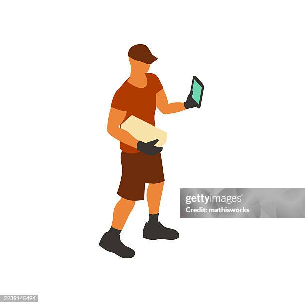 delivery worker - postal worker stock illustrations