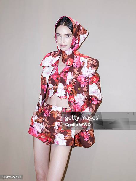 Backstage at the Zimmermann fashion show as part of Spring/Summer 2026 Paris Fashion Week held at Carreau du Temple on October 06, 2025 in Paris,...