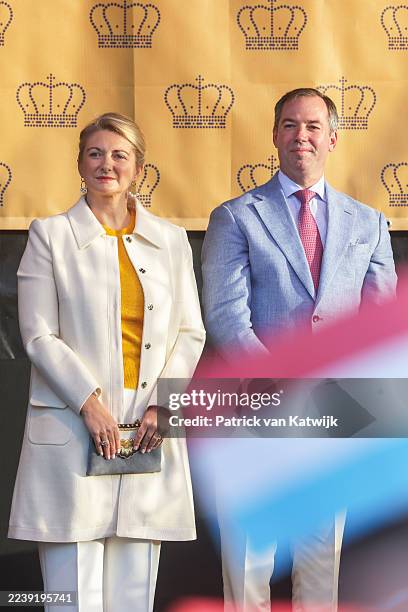 Grand Duke Guillaume of Luxembourg and Grand Duchess Stephanie of Luxembourg attend a dance performance in Dudelange highlighting social change and...