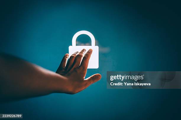 a concept of personal data privacy and identity verification - one-armed-person-handicapped-person stock pictures, royalty-free photos & images