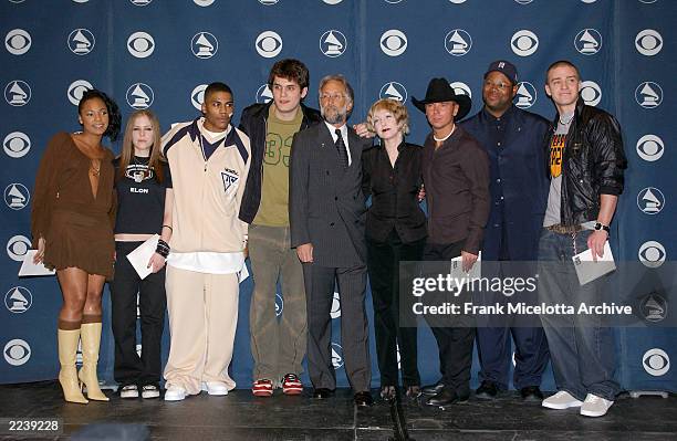 Ahsanti, Avril Lavigne, Nelly, John Mayer, Recording Academy President Neil Portnow, Cyndi Lauper, Kenny Chesney, Jimmy "Jam" Harris, and Justin...