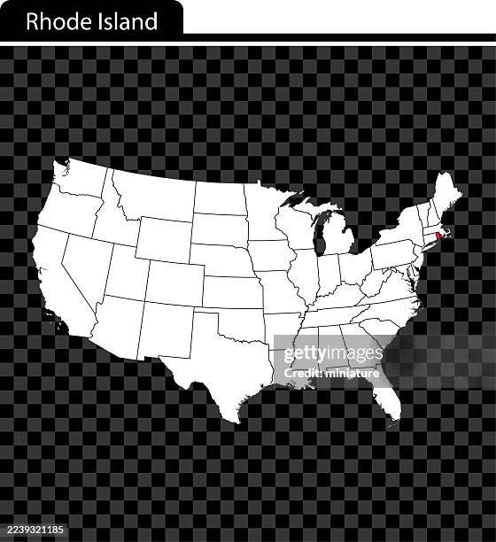 rhode island map - rhode island vector stock illustrations