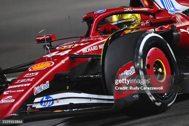 Lewis Hamilton of Great Britain driving the Scuderia Ferrari SF-25 on track during the F1 Grand Prix of Singapore at Marina Bay Street Circuit on...
