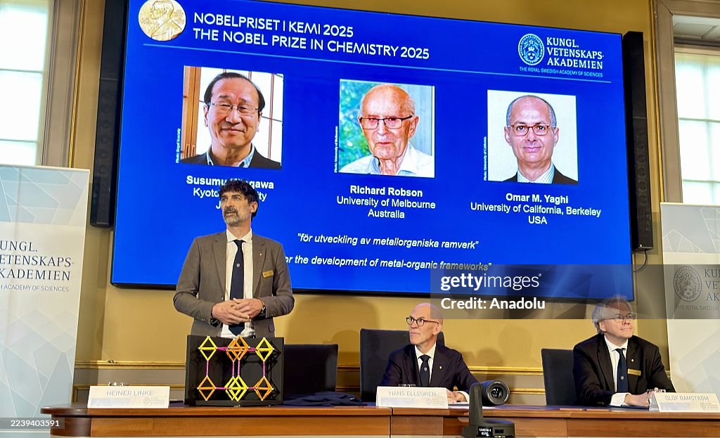 Scientists receive 2025 Nobel Chemistry Prize for developing metal-organic frameworks