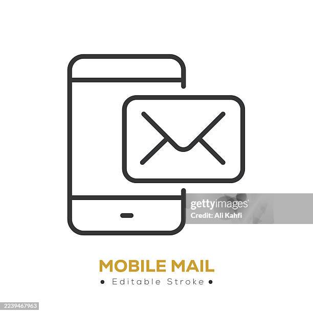 mobile mail line icon. thin line icon that can be applied anywhere, simple, pixel perfect and modern style - receiving feedback stock illustrations