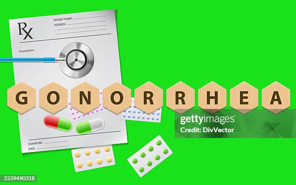 stockillustraties, clipart, cartoons en iconen met gonorrhea concept medical background - neisseria gonorrhoeae