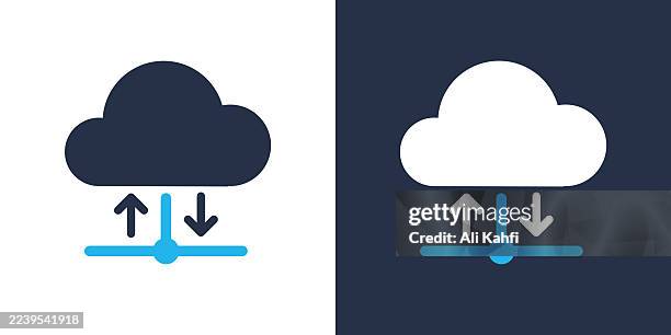 cloud computing glyph solid icon. solid icon that can be applied anywhere, simple, pixel perfect and modern style. - operating system stock illustrations