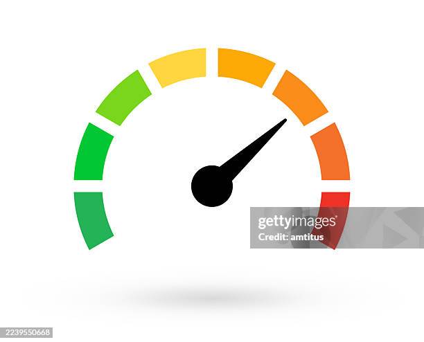 stockillustraties, clipart, cartoons en iconen met speedometer colors - gaspedaal