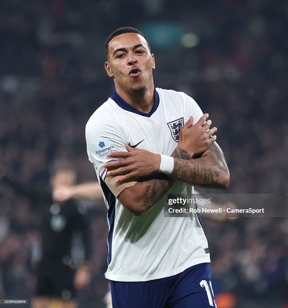 Rodgers England England's Morgan Rogers celebrates scoring his side's first goal ...