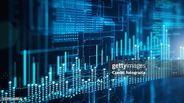 digital financial data chart visualization - marktonderzoek stockfoto's en -beelden