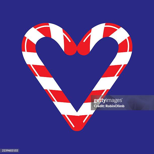 cute candy cane heart icon - peppermint stock illustrations
