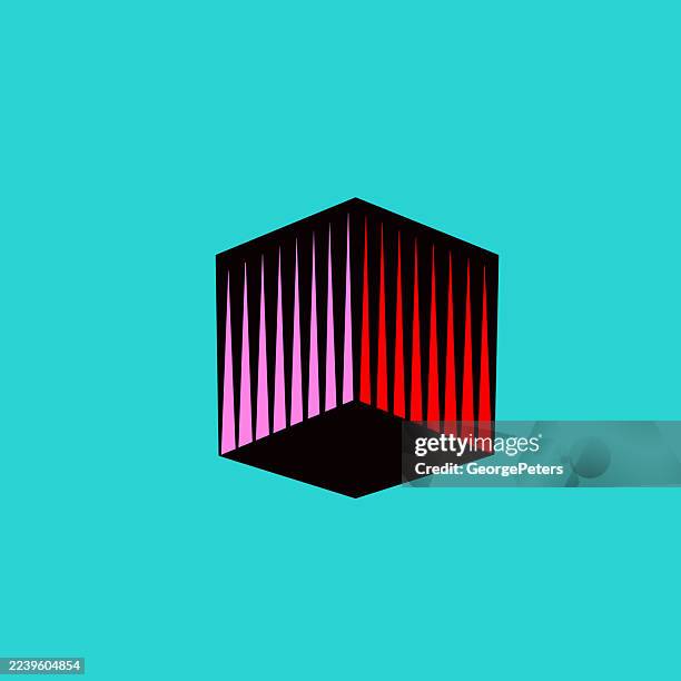 one cube floating mid-air - zero gravity stock illustrations