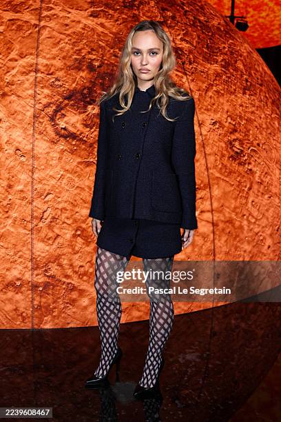 Lily-Rose Depp attends the Chanel Womenswear Spring/Summer 2026 show as part of Paris Fashion Week on October 06, 2025 in Paris, France.