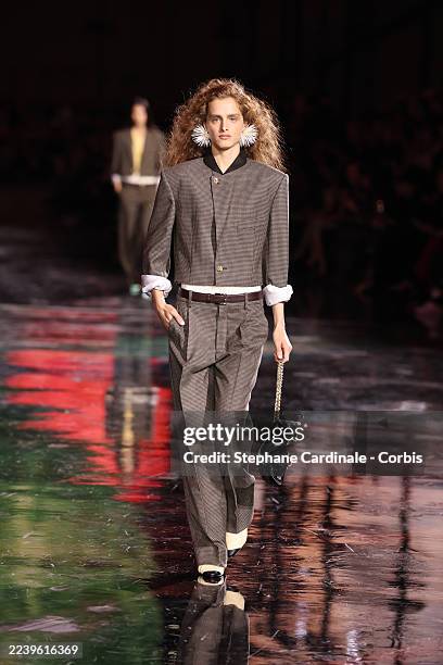 Model Aditsa Berzenia walks the runway during the Chanel Womenswear Spring/Summer 2026 show as part of Paris Fashion Week on October 06, 2025 in...