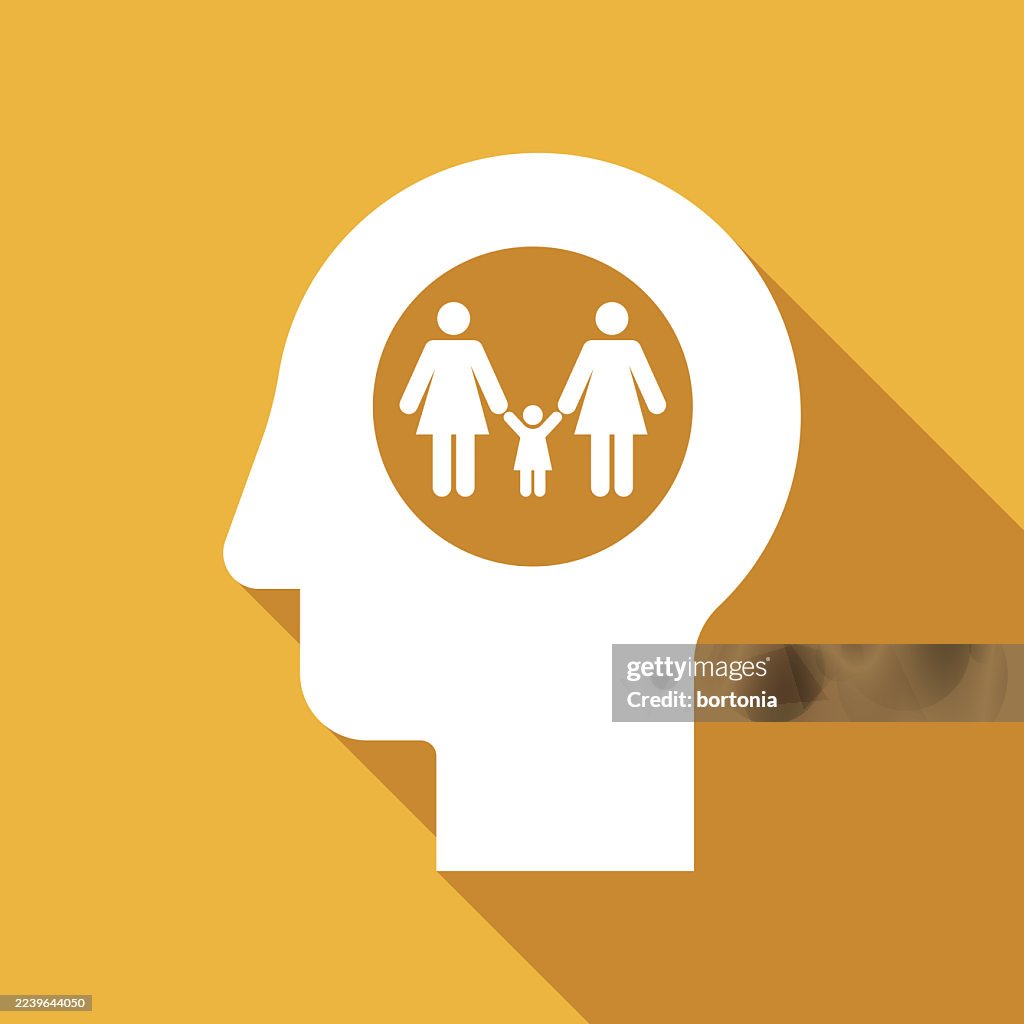 Lesbisches Familiensymbol Kopf Glyphe Symbol