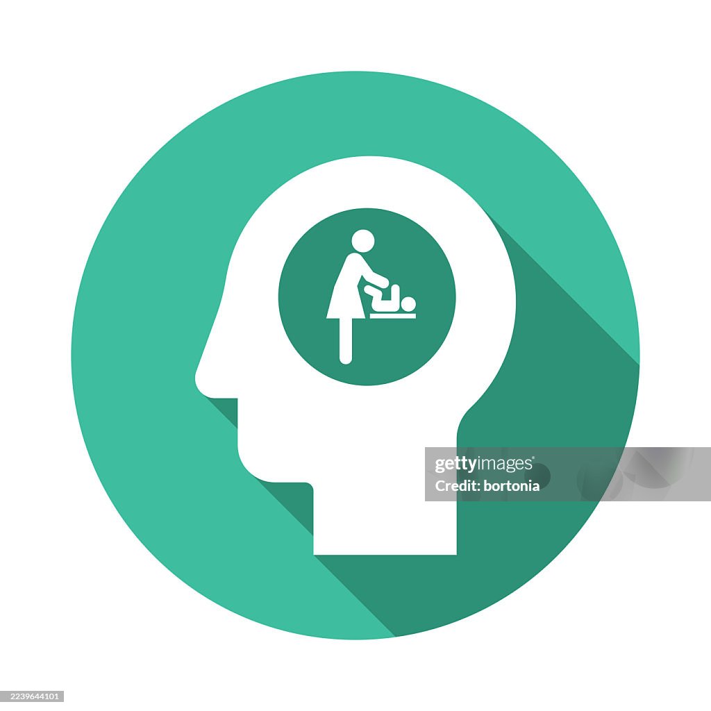 Baby Changing Station Symbol Circular Head Glyph Icon