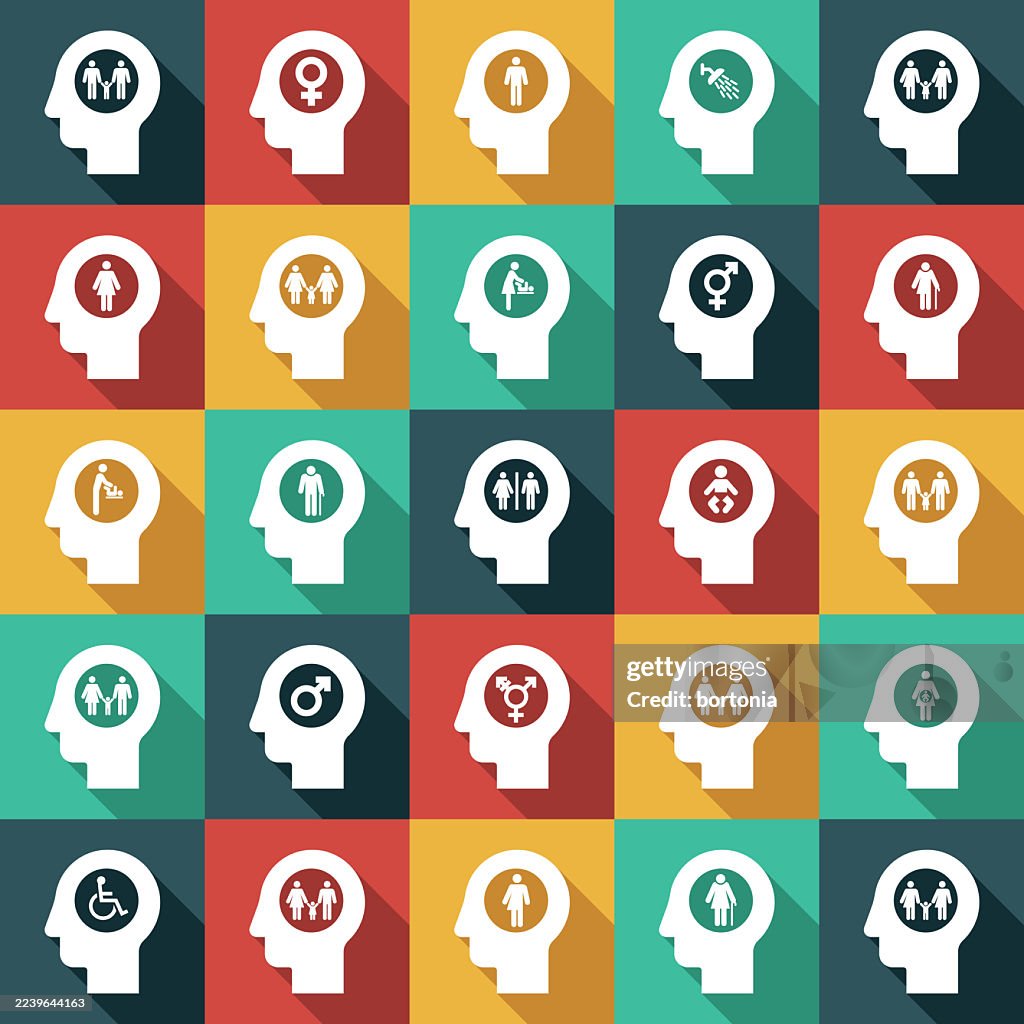 Bathroom Accessibility Head Glyph Icon Set