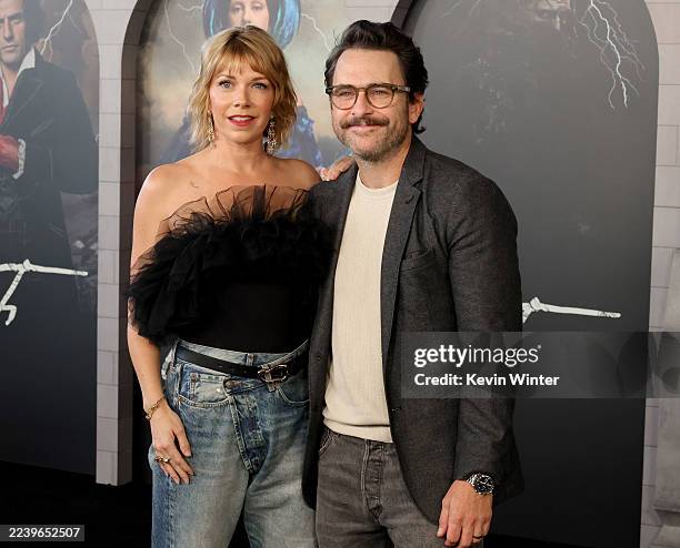 LOS ANGELES, CALIFORNIA Mary Elizabeth Ellis and Charlie Day attend the Los Angeles premiere of Netflix's "Frankenstein" at Academy Museum of Motion...