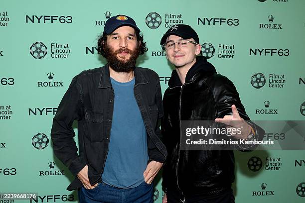 Josh Safdie and Timothée Chalamet attend the NYFF63 Secret Screening during the 63rd New York Film Festival at Alice Tully Hall, Lincoln Center on...