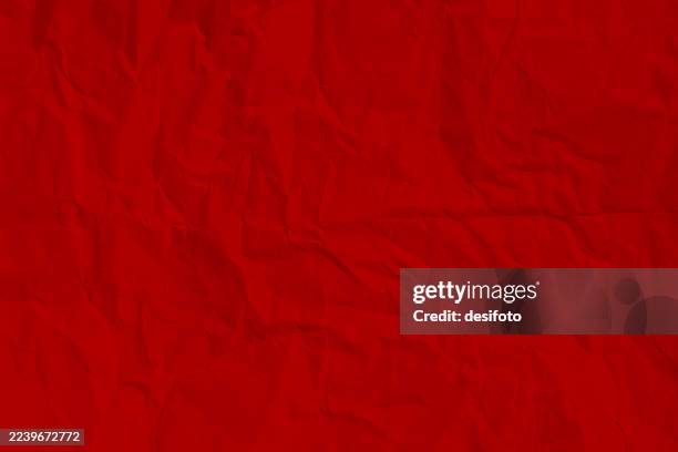 plain blank empty wrinkled crushed unwrapped wrapping paper horizontal vibrant red maroon vector background - wrinkled stock illustrations