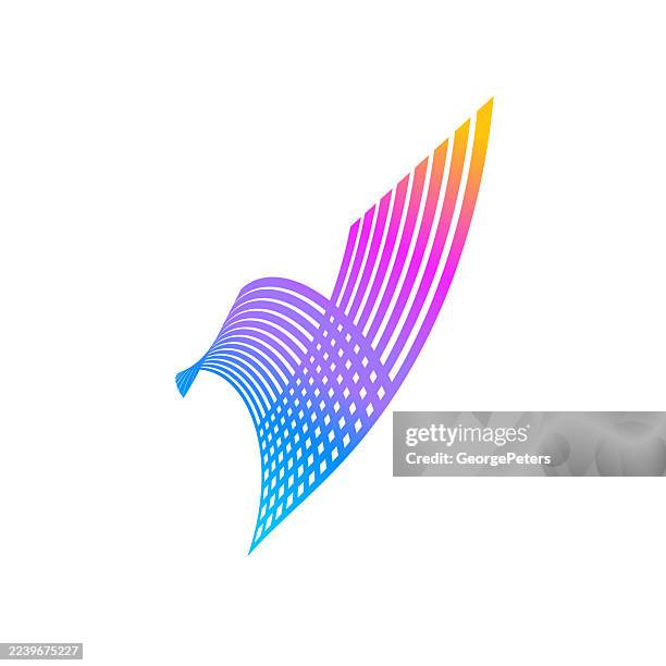 striped, curved check mark - v shape stock illustrations