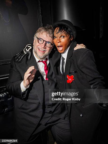 Guillermo del Toro and Janelle Monáe attend Netflix's "Frankenstein" Los Angeles Premiere on October 06, 2025 in Los Angeles, California.
