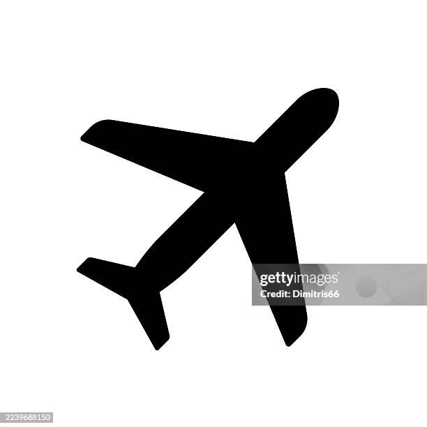 airplane solid icon - airplane icon transparent stock illustrations