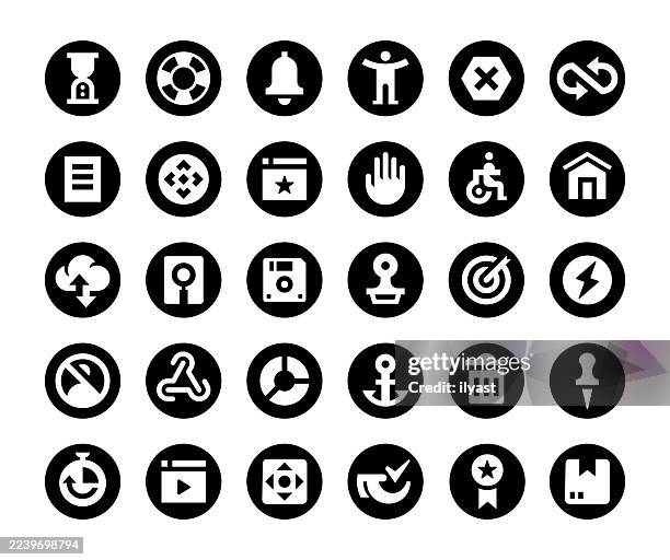 minimal vector icon set for software features - flexible technology stock illustrations
