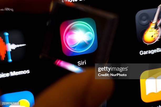 The Siri application appears on a smartphone screen in this photo illustration in Athens, Greece, on October 10, 2025.