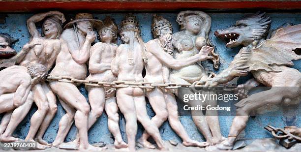 Germanisches Museum. Altarpiece from the Chapel of Nuremberg Zwolfbruderhaus. The last Judgment. The blessed and the damned. 16 th century....